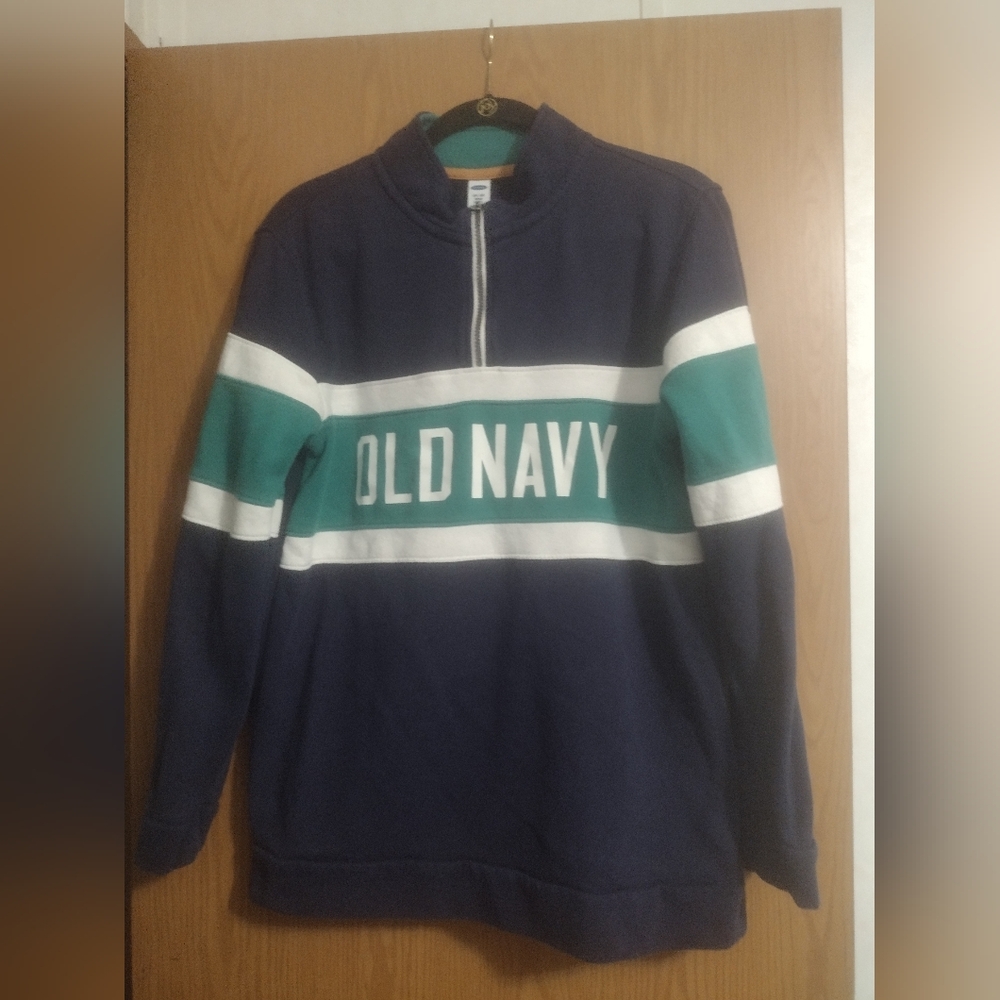 Old Navy Men's Zip-Up Sweater in Navy and Green